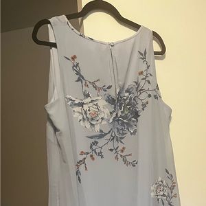 WHBM Chiffon Print Overlay Dress